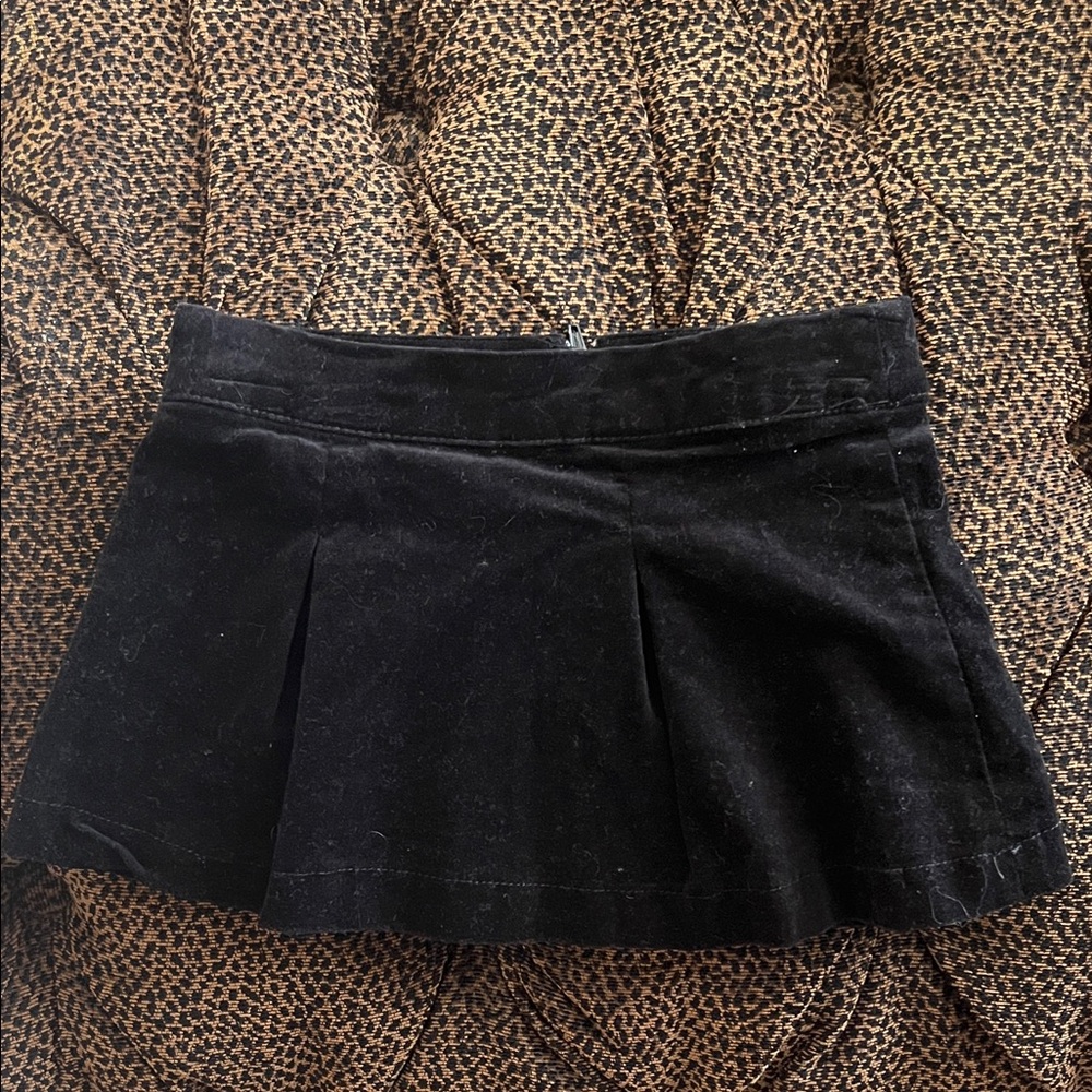 Copper Key Black Brushed Cotton Velvet Textured Skirt 2t